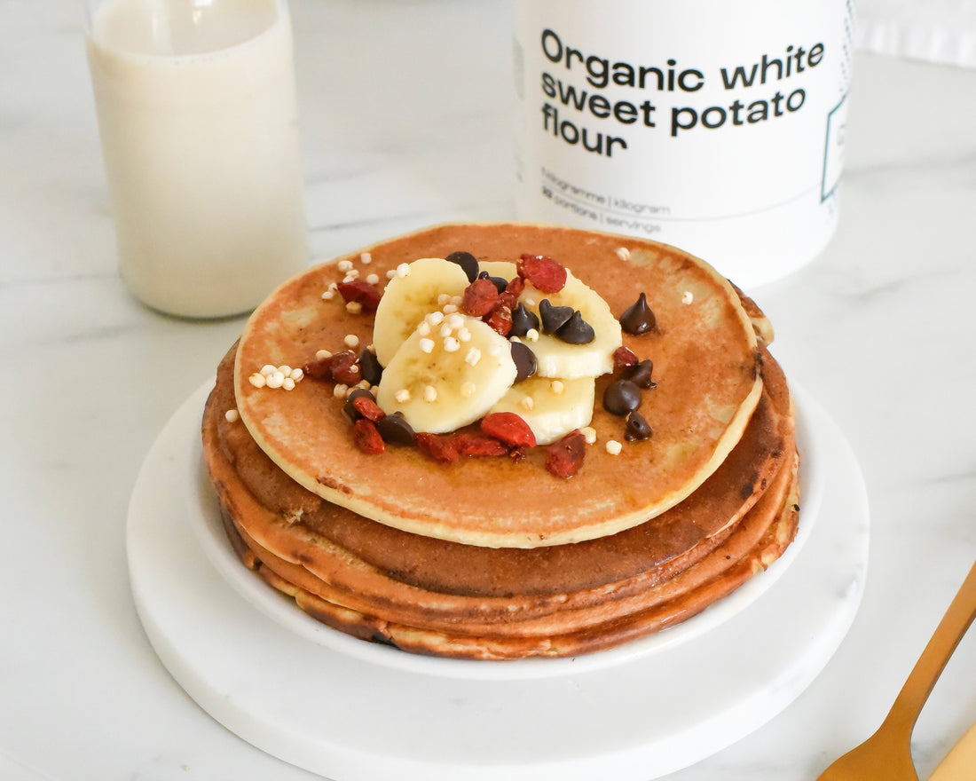 Pancakes à la farine de patate douce