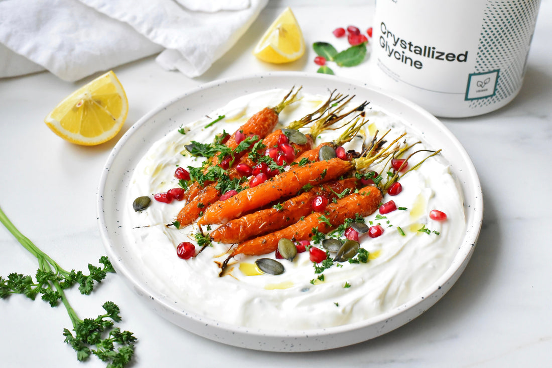 Carottes rôties et sauce au yaourt