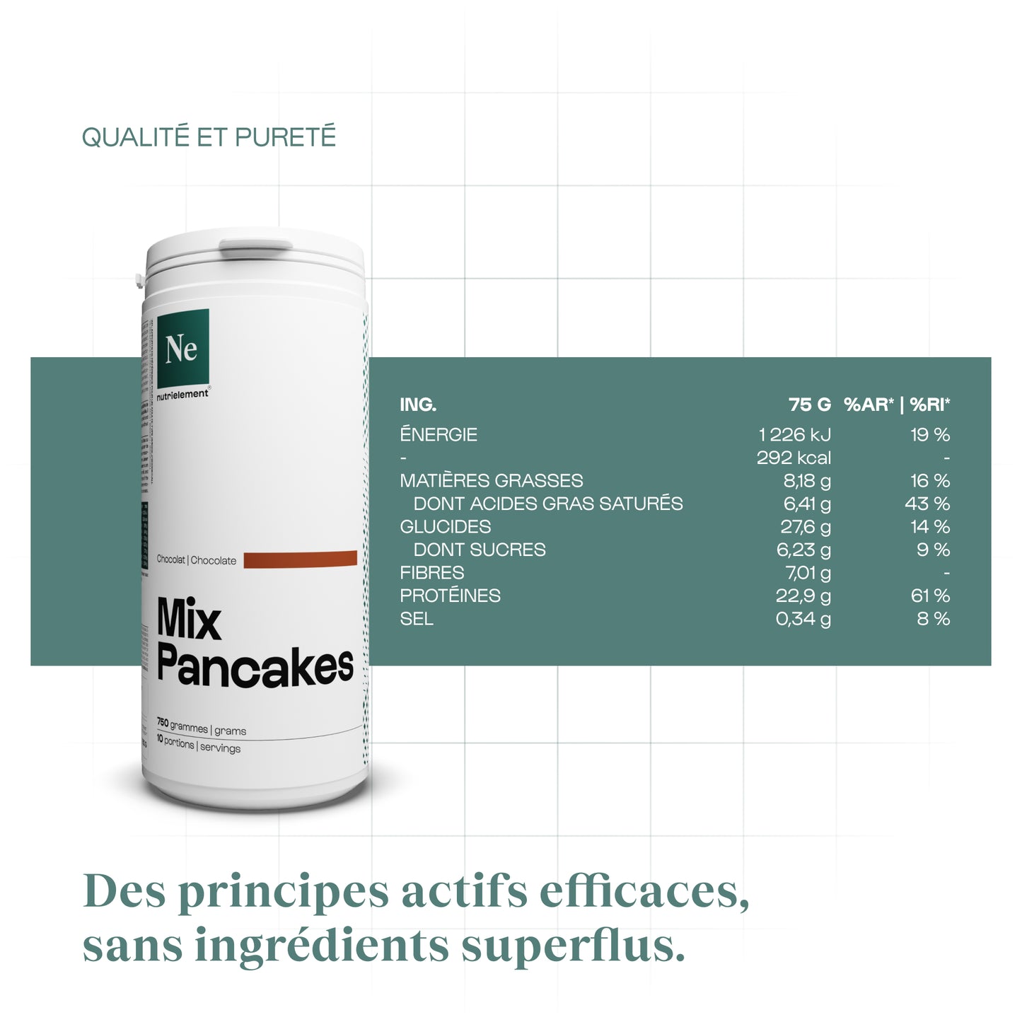 Mix pancakes protéinés au chocolat